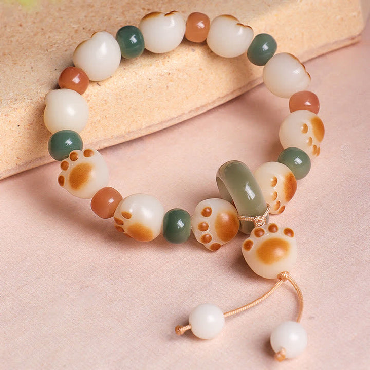 Buddha Stones Natural Bodhi Seed Cat Paw Design Wealth Bracelet - image 2