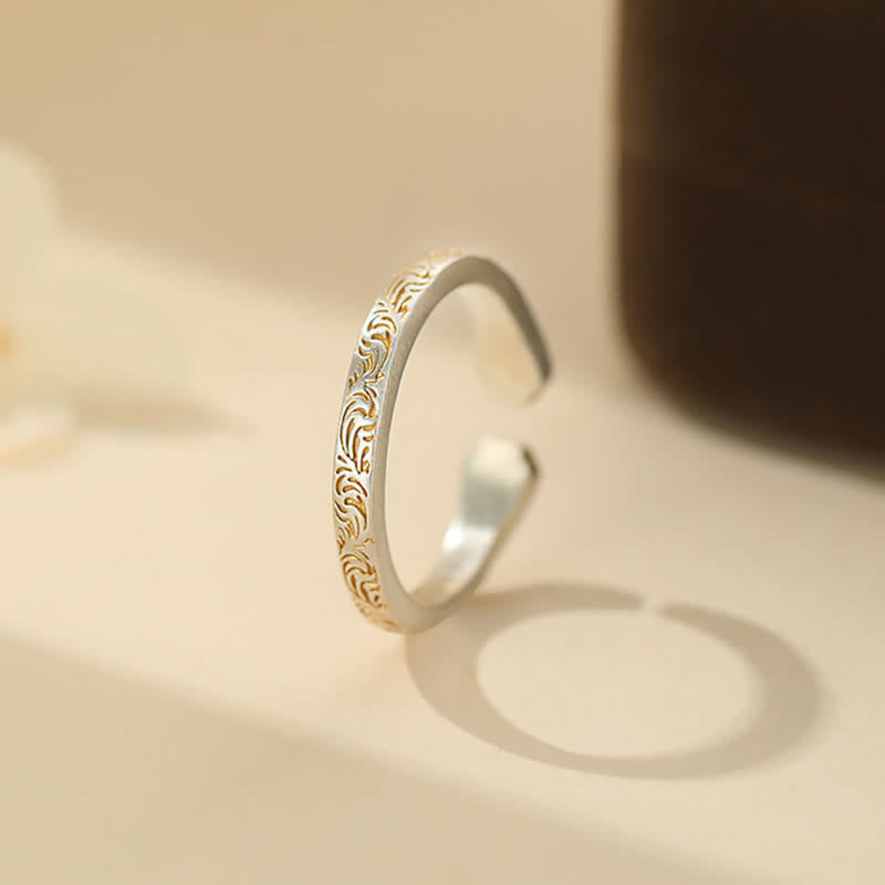 Buddha Stones 999 Sterling Silver Cat Paw Balance Ring - image 1