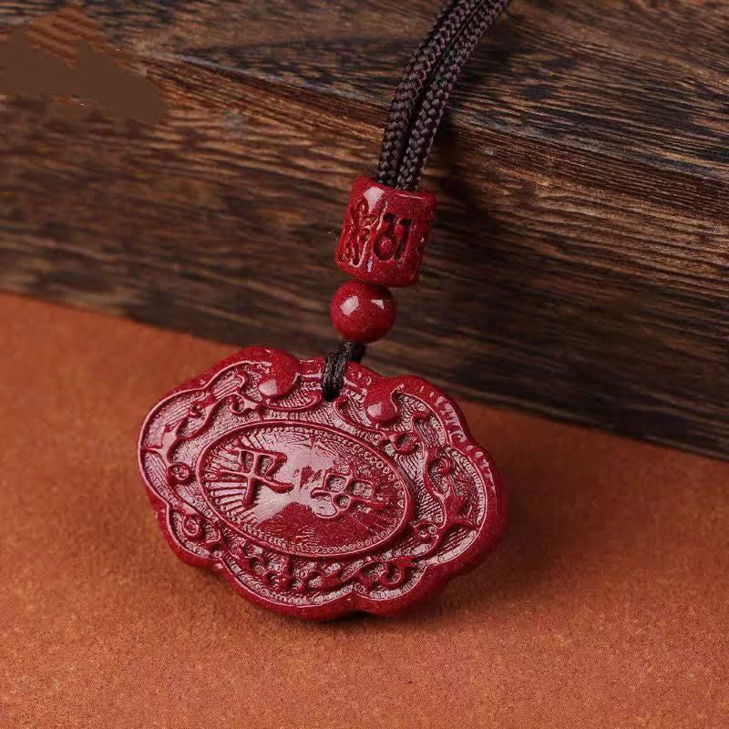 Buddha Stones Cinnabar Fu Character Ruyi Lock Rope Luck Necklace - image 8