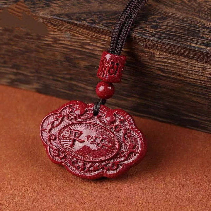 Buddha Stones Cinnabar Fu Character Ruyi Lock Rope Luck Necklace - image 8