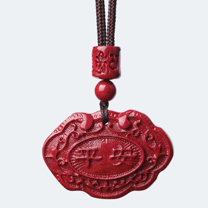 Buddha Stones Cinnabar Fu Character Ruyi Lock Rope Luck Necklace - image 10