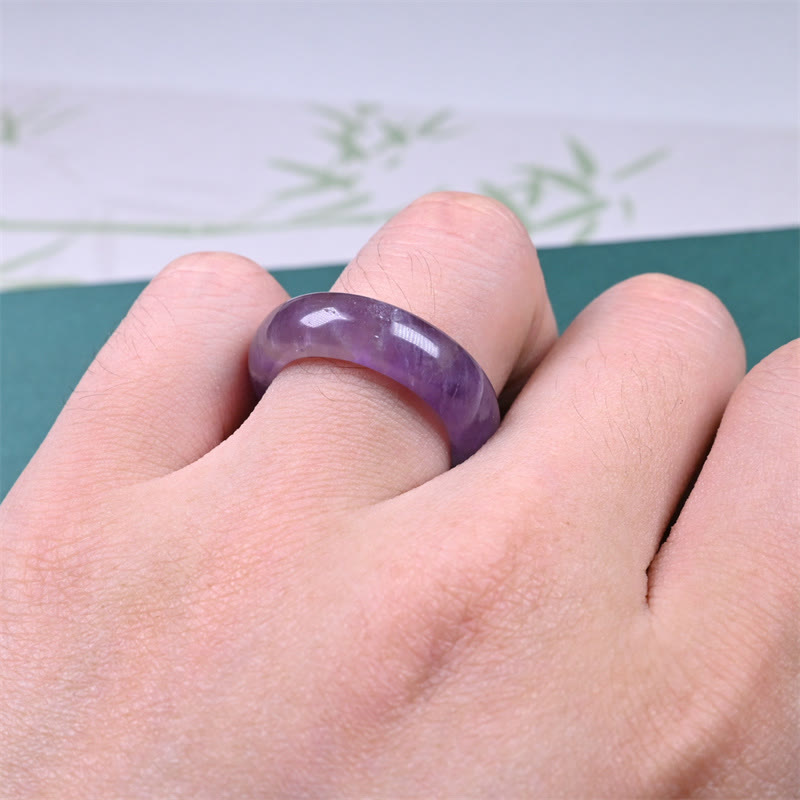 Buddha Stones Natural Amethyst Spiritual Awareness Ring - image 5