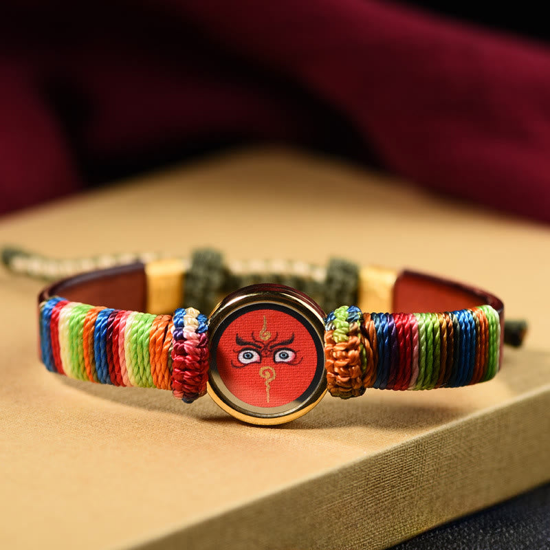 Buddha Stones Tibetan Five Directions Gods Of Wealth Buddha Eye Blessing Bracelet - Red Jambhala Eye(Wrist Circumference 15-24cm) - image 7