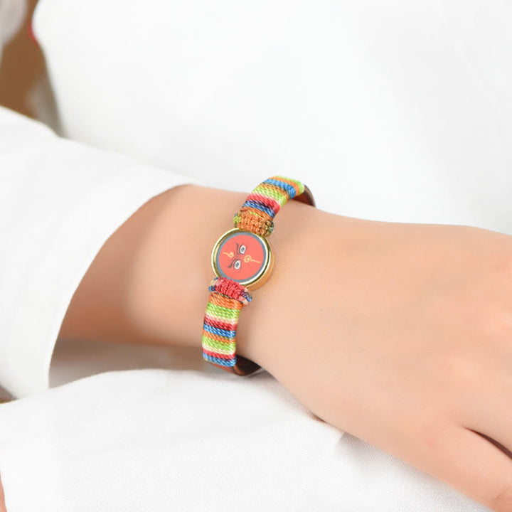 Buddha Stones Tibetan Five Directions Gods Of Wealth Buddha Eye Blessing Bracelet - image 12
