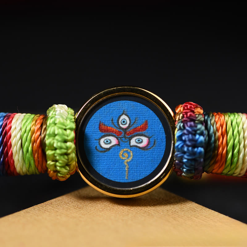 Buddha Stones Tibetan Five Directions Gods Of Wealth Buddha Eye Blessing Bracelet - image 15