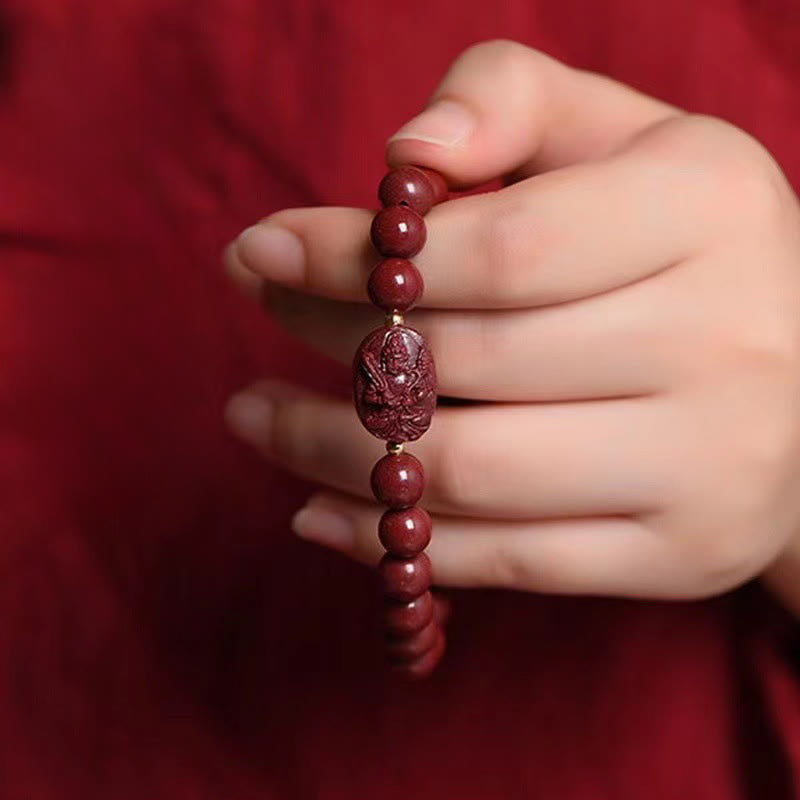 Buddha Stones The Chinese Zodiac Natal Buddha Cinnabar Blessing Bracelet - image 11