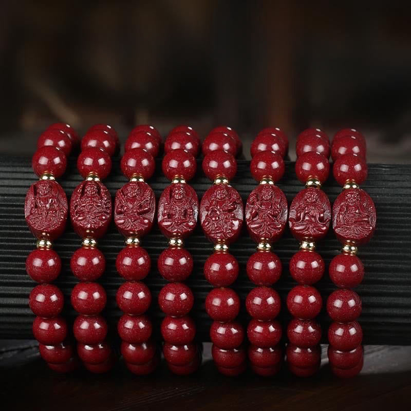Buddha Stones The Chinese Zodiac Natal Buddha Cinnabar Blessing Bracelet - image 16