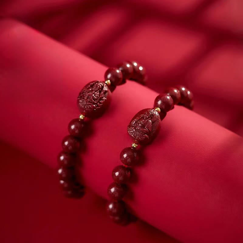 Buddha Stones The Chinese Zodiac Natal Buddha Cinnabar Blessing Bracelet - image 17
