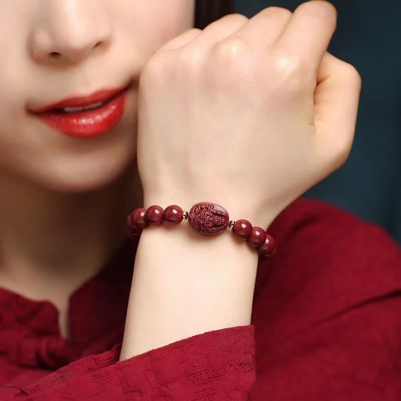 Buddha Stones The Chinese Zodiac Natal Buddha Cinnabar Blessing Bracelet - image 2