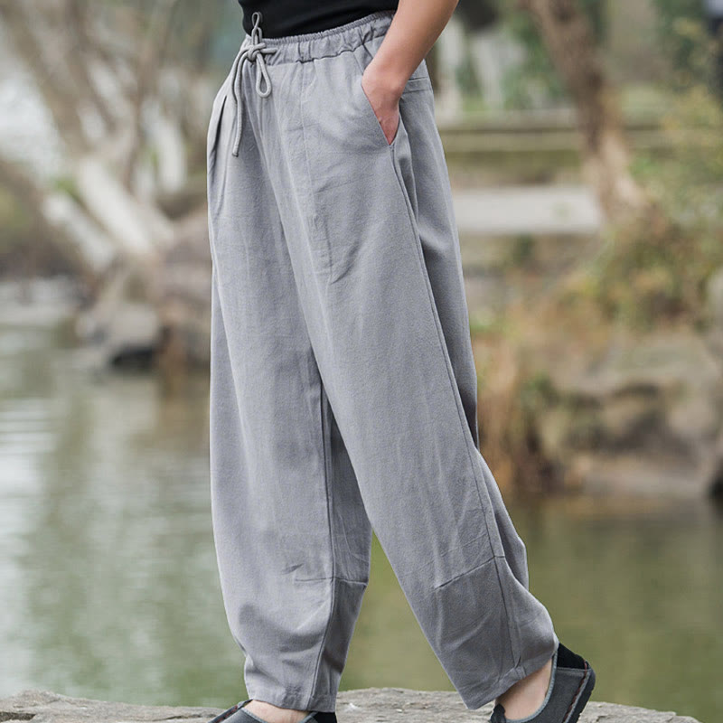 Buddha Stones Plain Casual Bloomer Men's Pants With Pockets - image 12