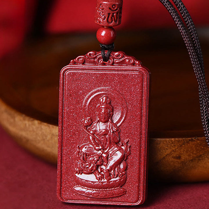 Buddha Stones The Chinese Zodiac Natal Buddha Cinnabar Blessing Necklace Pendant - image 12