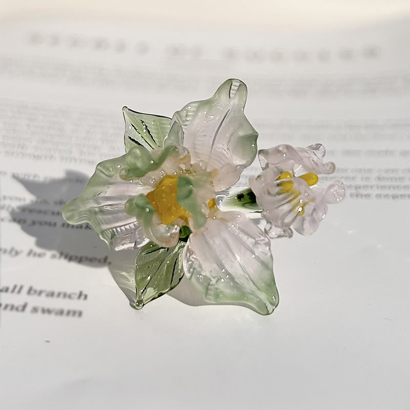 Buddha Stones Liuli Iris Flower Wisdom Ring - Pinkish Green (17mm)(Color Shape and Size May vary) - image 5