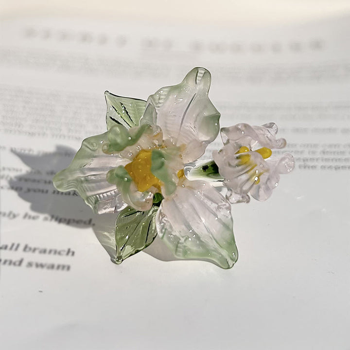 Buddha Stones Liuli Iris Flower Wisdom Ring - Pinkish Green (17mm)(Color Shape and Size May vary) - image 5