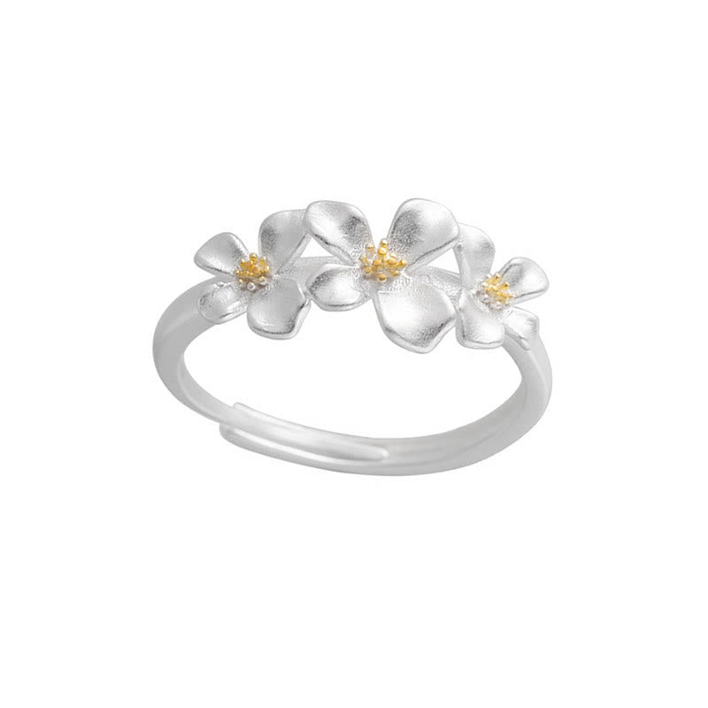 Buddha Stones 925 Sterling Silver Gardenia Design Protection Adjustable Ring - image 14