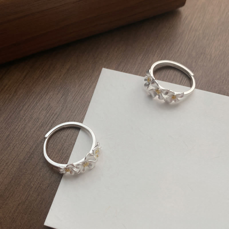 Buddha Stones 925 Sterling Silver Gardenia Design Protection Adjustable Ring - image 9