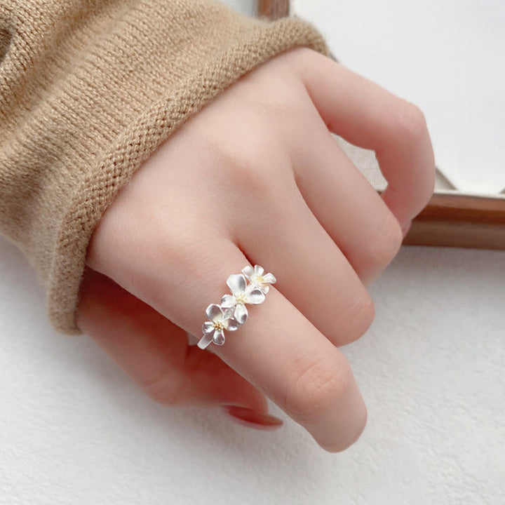 Buddha Stones 925 Sterling Silver Gardenia Design Protection Adjustable Ring - image 12