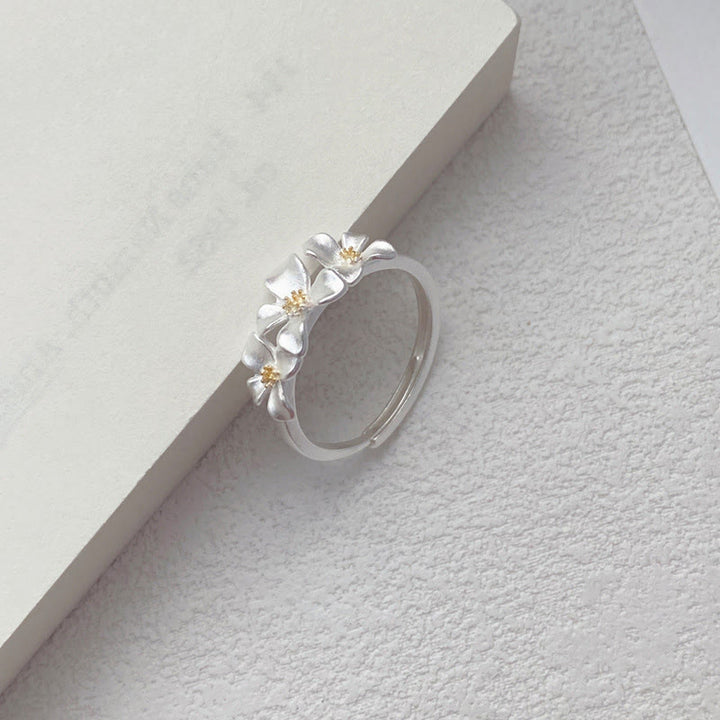 Buddha Stones 925 Sterling Silver Gardenia Design Protection Adjustable Ring - image 7