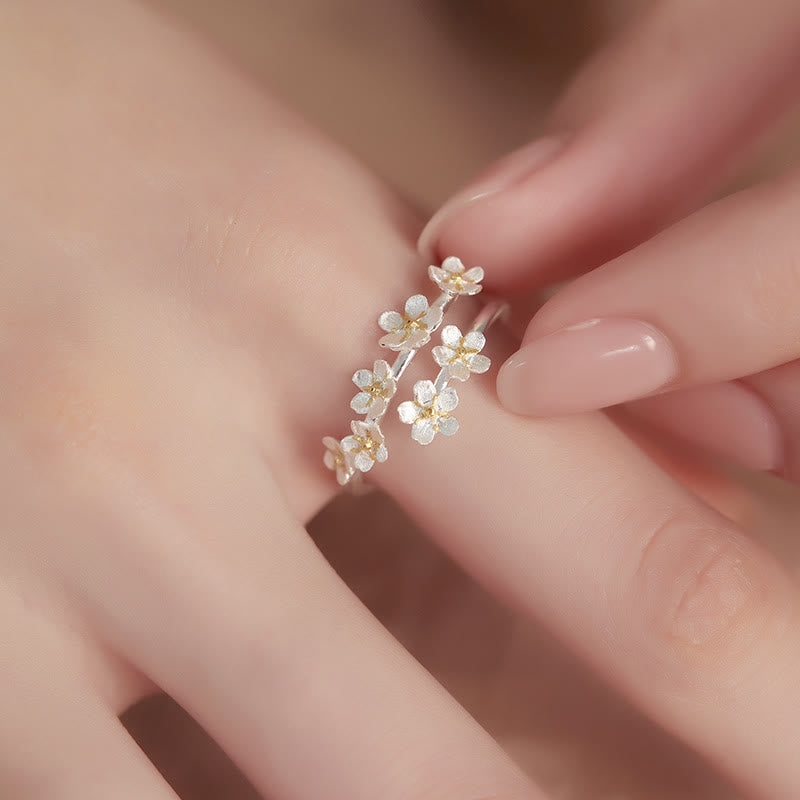 Buddha Stones 925 Sterling Silver Iris Flower Design Protection Adjustable Ring - Small Flower - Adjustable - image 3