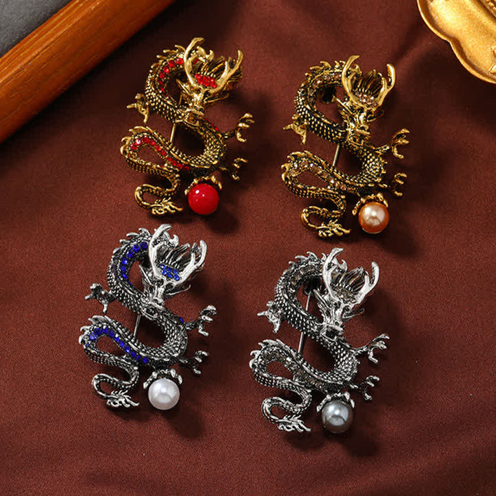 Buddha Stones Domineering Dragon Pearl Strength Brooch - image 11