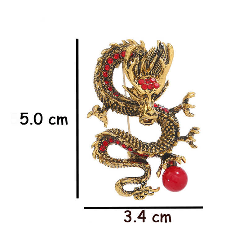 Buddha Stones Domineering Dragon Pearl Strength Brooch - image 10