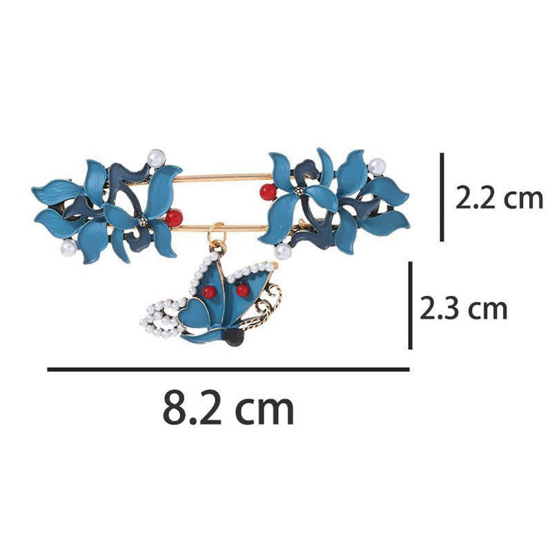 Buddha Stones Cloisonné Enamel Koi Fish Butterfly Pearl Prosperity Brooch - image 7