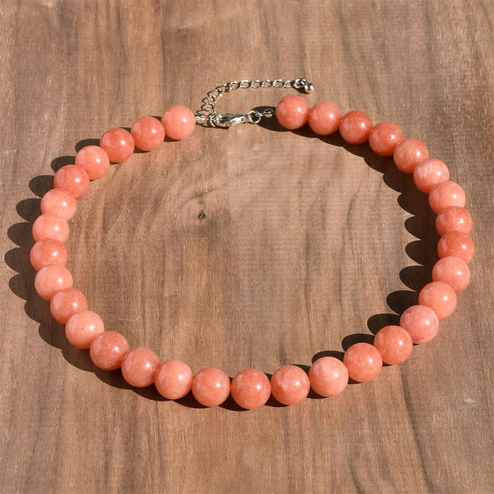 Buddha Stones 12mm Natural Crystal Aquamarine Tourmaline Bead Healing Necklace - Natural Sun Stone(Color May Vary) - image 13