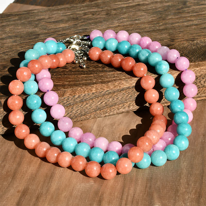 Buddha Stones 12mm Natural Crystal Aquamarine Tourmaline Bead Healing Necklace - image 17