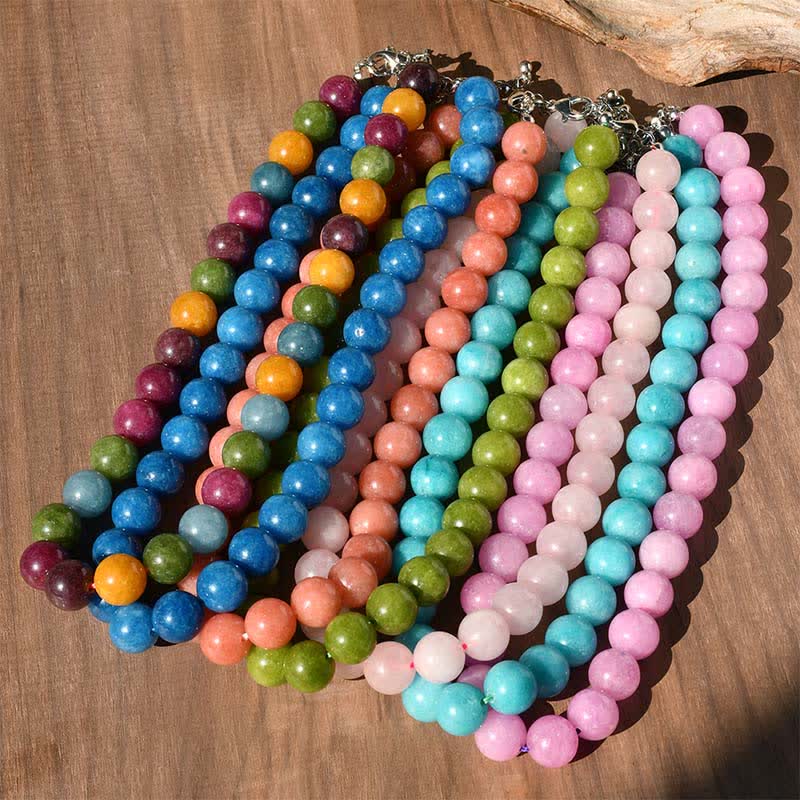Buddha Stones 12mm Natural Crystal Aquamarine Tourmaline Bead Healing Necklace - image 20