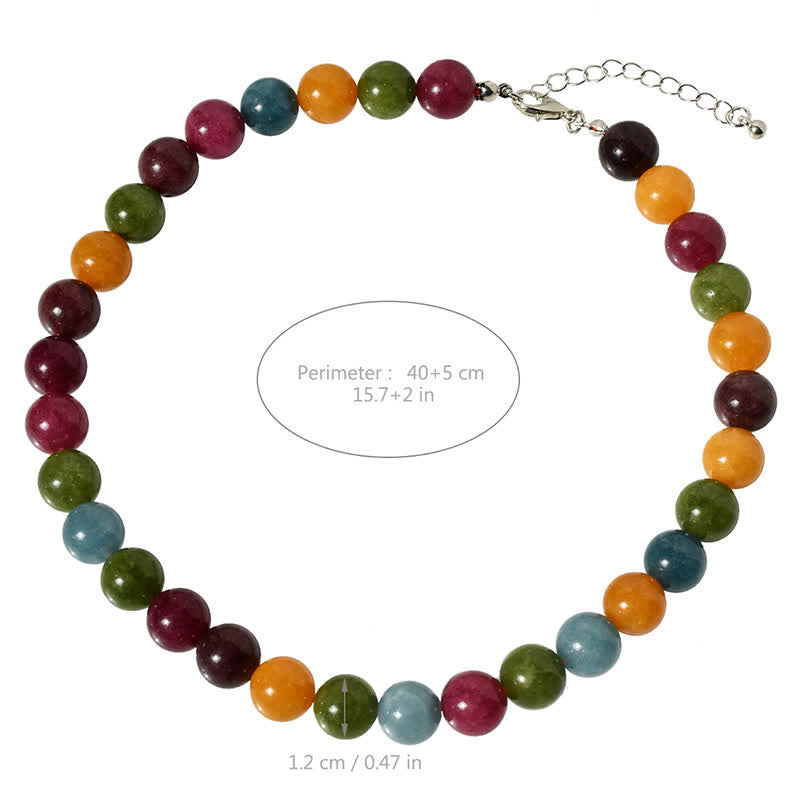 Buddha Stones 12mm Natural Crystal Aquamarine Tourmaline Bead Healing Necklace - image 3