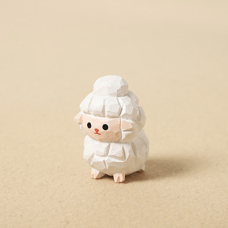 Buddha Stones Mini Small Chinese Zodiac Linden Wood Engraved Positive Home Decoration 4cm - Goat 4cm(Color Shape and Size May vary) - image 12