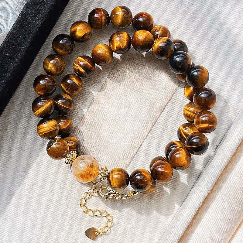 Buddha Stones Natural Tiger Eye Citrine Bead Courage Necklace - image 2