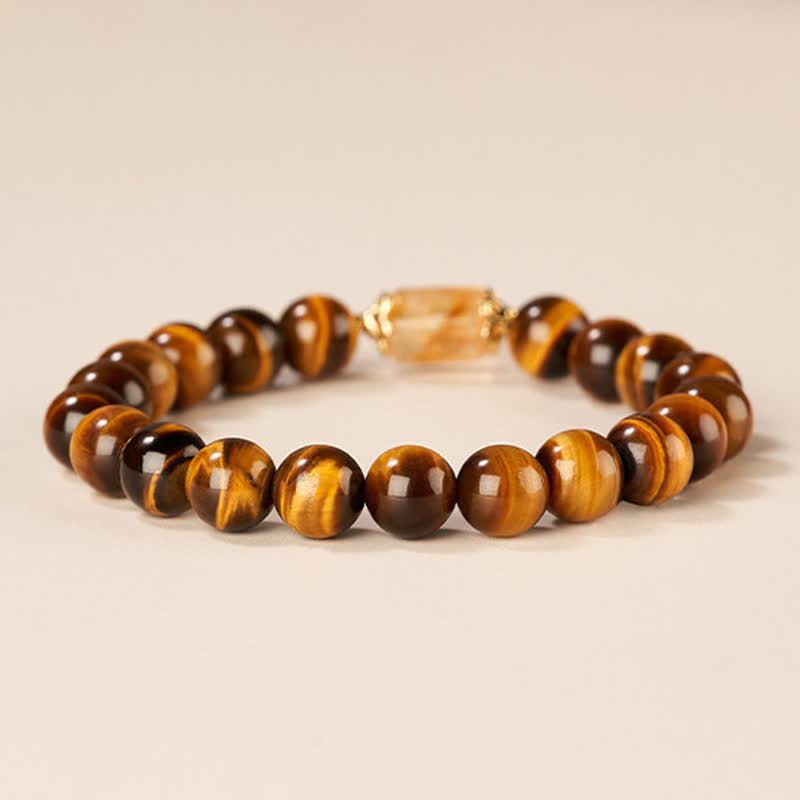 Buddha Stones Tiger Eye Citrine Bead Strength Bracelet - image 2