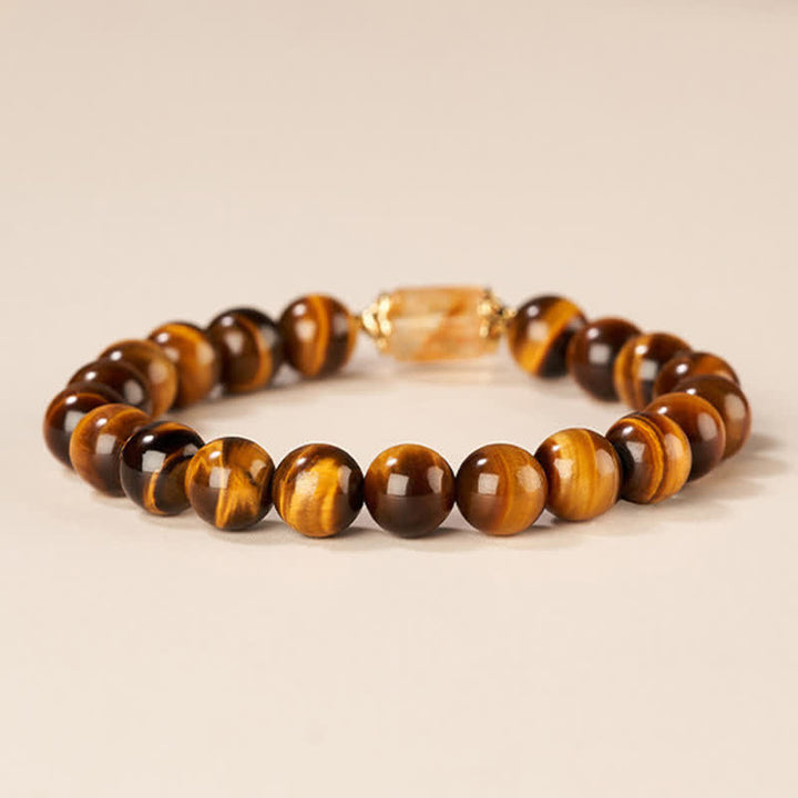 Buddha Stones Tiger Eye Citrine Bead Strength Bracelet - image 2