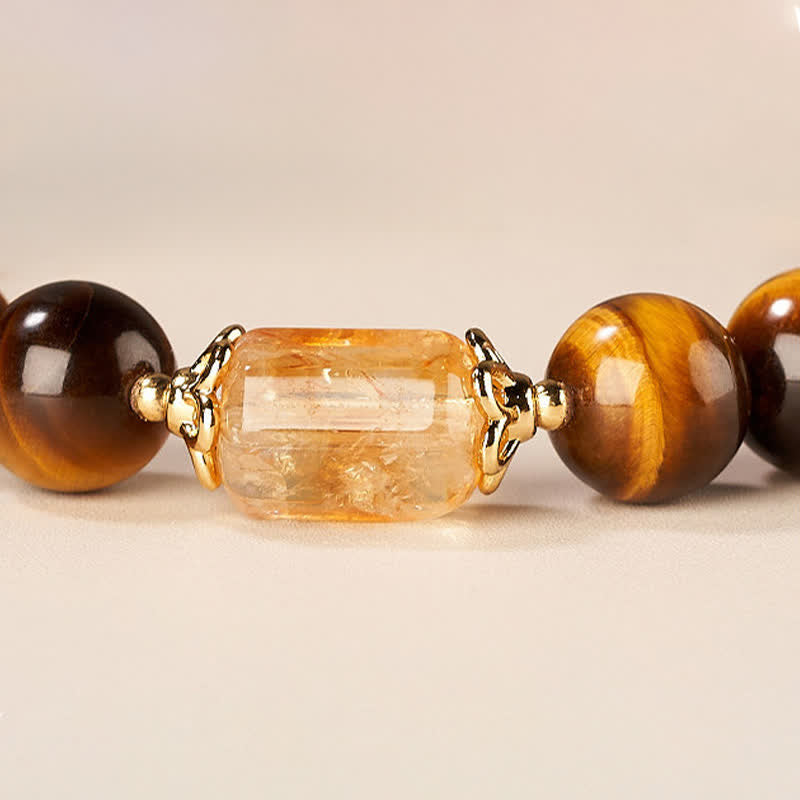Buddha Stones Tiger Eye Citrine Bead Strength Bracelet - image 12