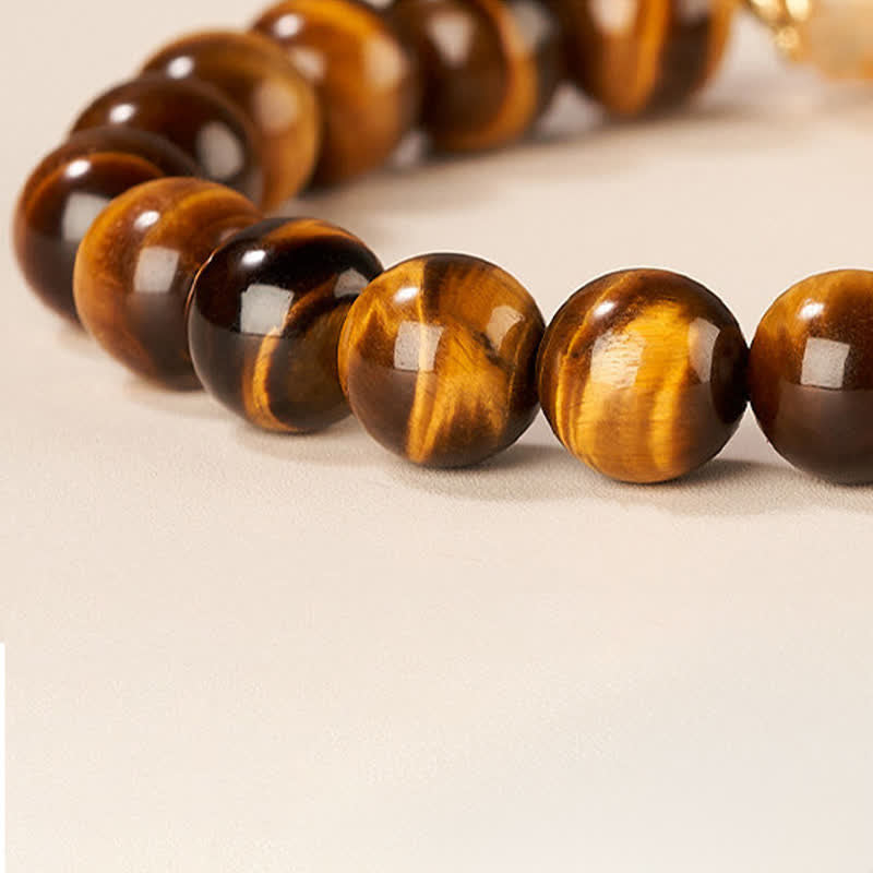 Buddha Stones Tiger Eye Citrine Bead Strength Bracelet - image 10