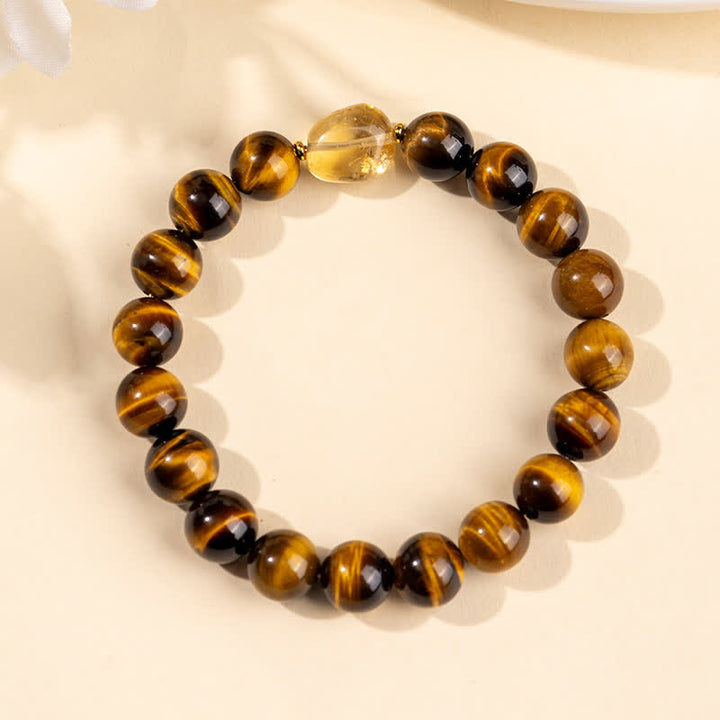 Buddha Stones 10mm Natural Tiger Eye Citrine Bead Courage Bracelet - image 3