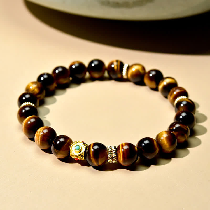 Buddha Stones Tibet Natural Tiger Eye Bead Strength Bracelet - Tiger Eye(Wrist Circumference:15–16 cm) - image 0