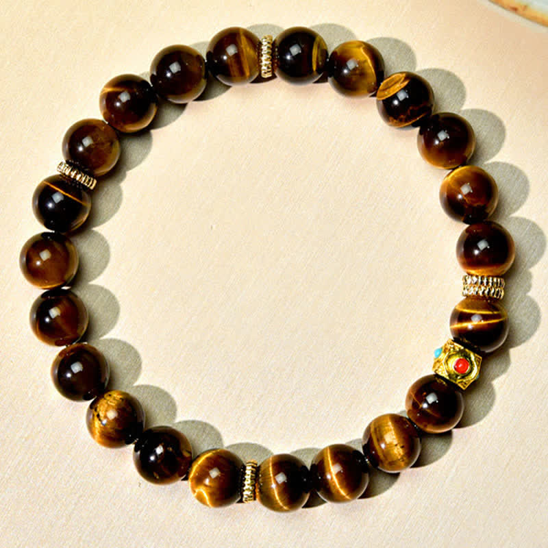 Buddha Stones Tibet Natural Tiger Eye Bead Strength Bracelet - image 1