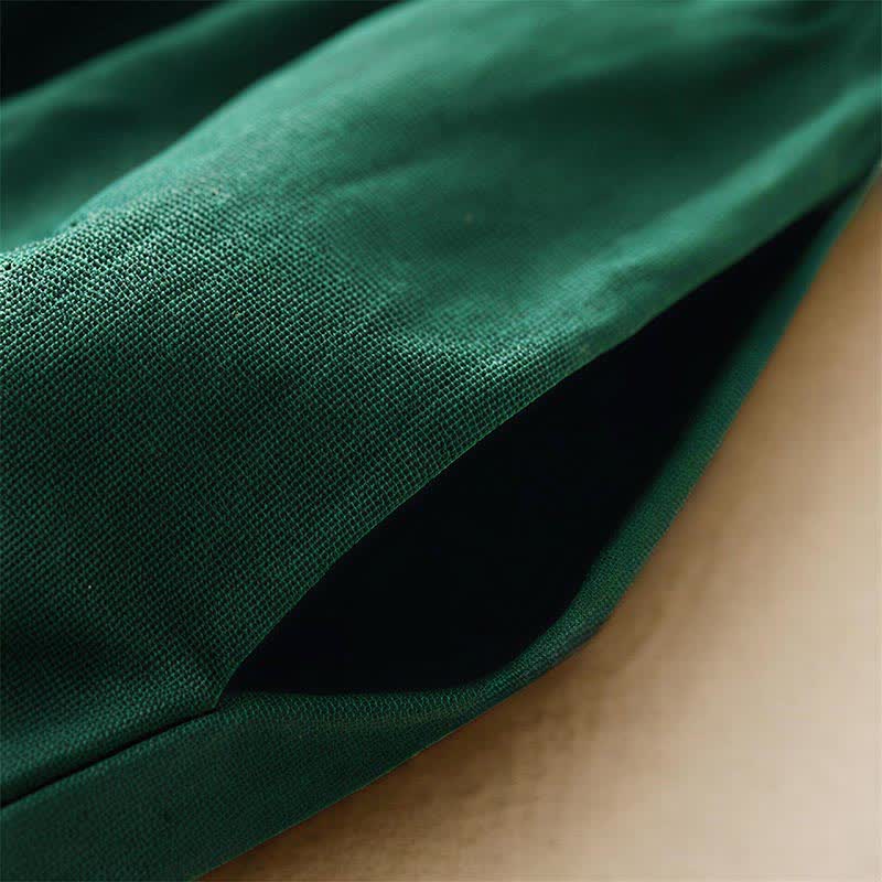 Buddha Stones Summer Minimalist Button-Up Drawstring Solid Women's Short Sleeve Dress With Pockets - image 12