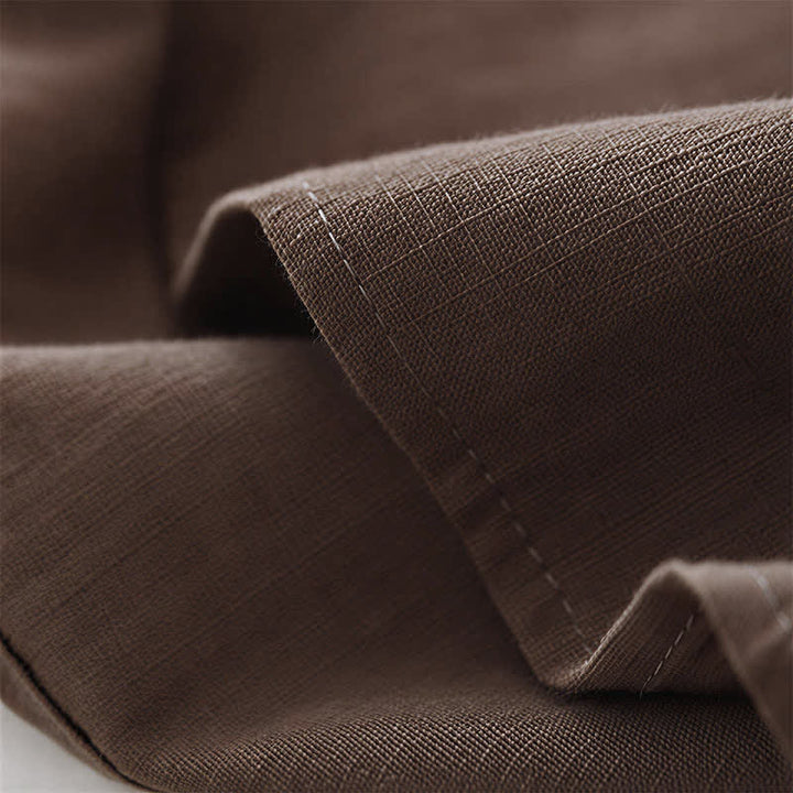 Buddha Stones Summer Minimalist Button-Up Drawstring Solid Women's Short Sleeve Dress With Pockets - image 7