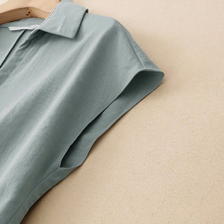 Buddha Stones Summer Minimalist Side Slit Solid Women's Summer Sleeveless Dress With Pocket - image 12