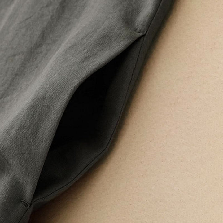 Buddha Stones Summer Minimalist Side Slit Solid Women's Summer Sleeveless Dress With Pocket - image 18