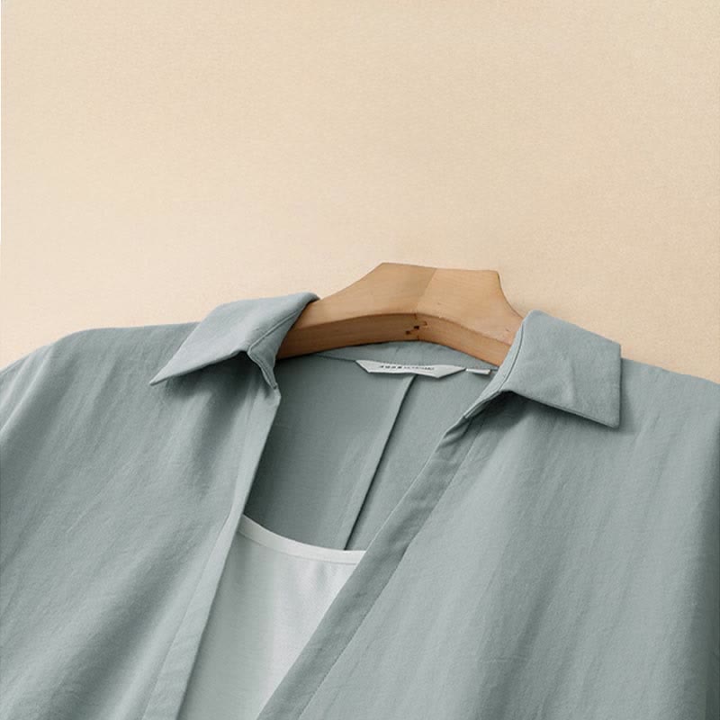 Buddha Stones Summer Minimalist Side Slit Solid Women's Summer Sleeveless Dress With Pocket - image 11