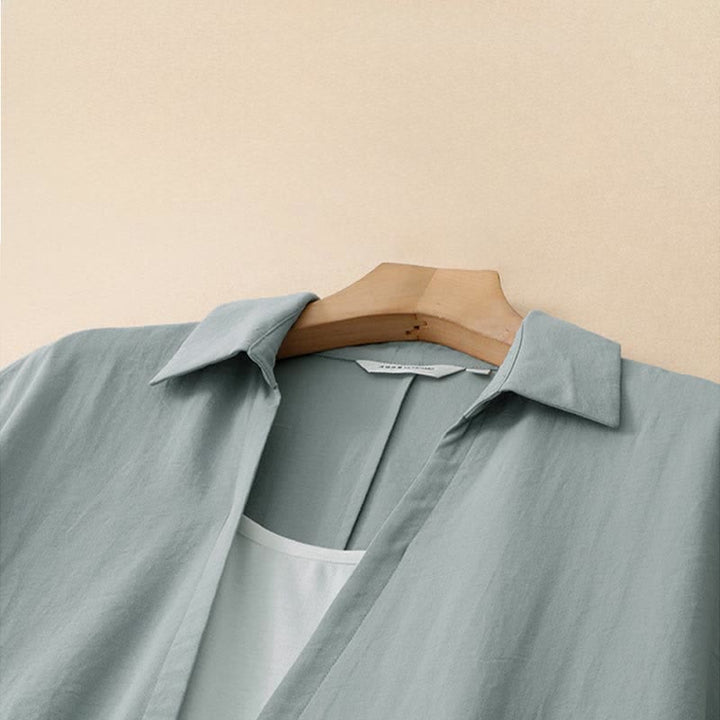 Buddha Stones Summer Minimalist Side Slit Solid Women's Summer Sleeveless Dress With Pocket - image 11