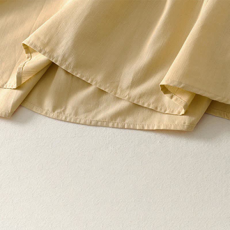 Buddha Stones Summer Drawstring Solid Women's Short Sleeve Dress With Pockets - image 7