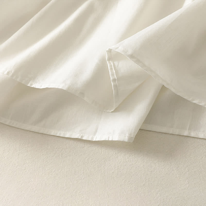 Buddha Stones Summer Drawstring Solid Women's Short Sleeve Dress With Pockets - image 17