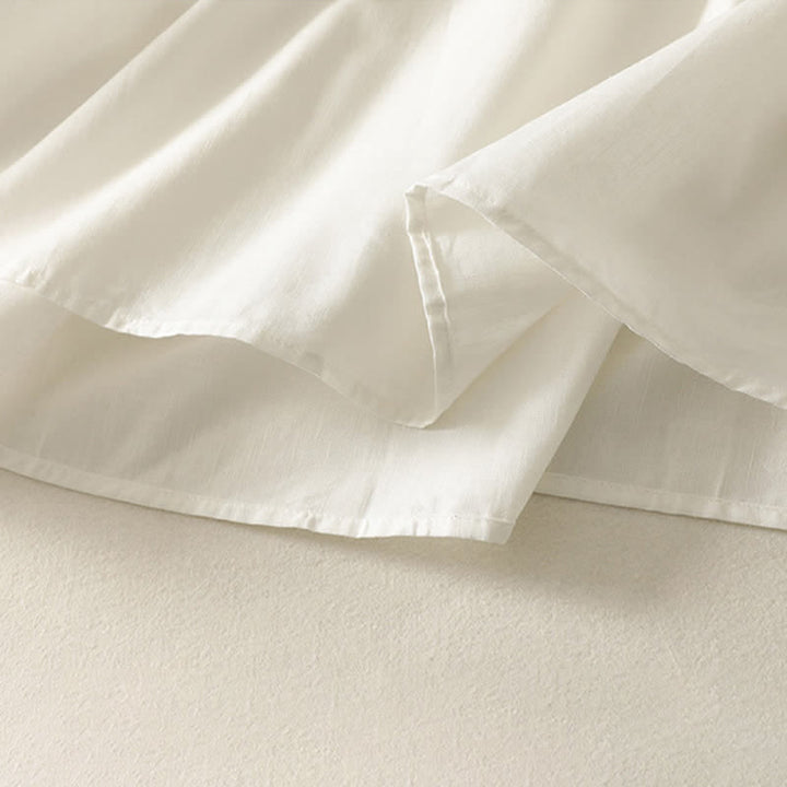 Buddha Stones Summer Drawstring Solid Women's Short Sleeve Dress With Pockets - image 17