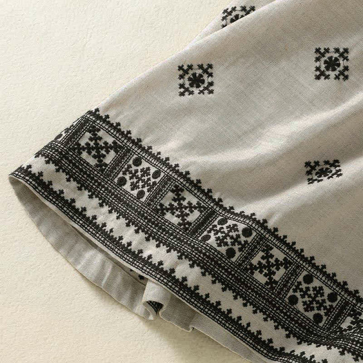 Buddha Stones Summer Boho Drawstring Geometric Print Women's Summer Sleeveless Dress With Pockets - image 11