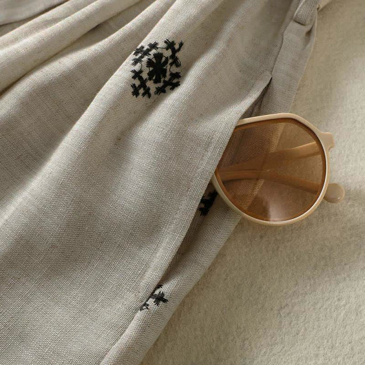 Buddha Stones Summer Boho Drawstring Geometric Print Women's Summer Sleeveless Dress With Pockets - image 7