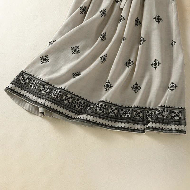 Buddha Stones Summer Boho Drawstring Geometric Print Women's Summer Sleeveless Dress With Pockets - image 10